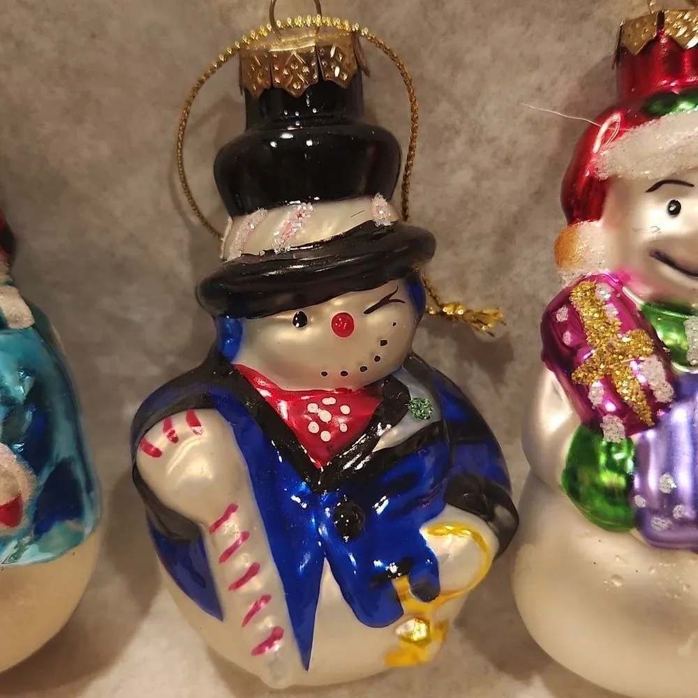 Snowman Christmas Ornaments Set of 4